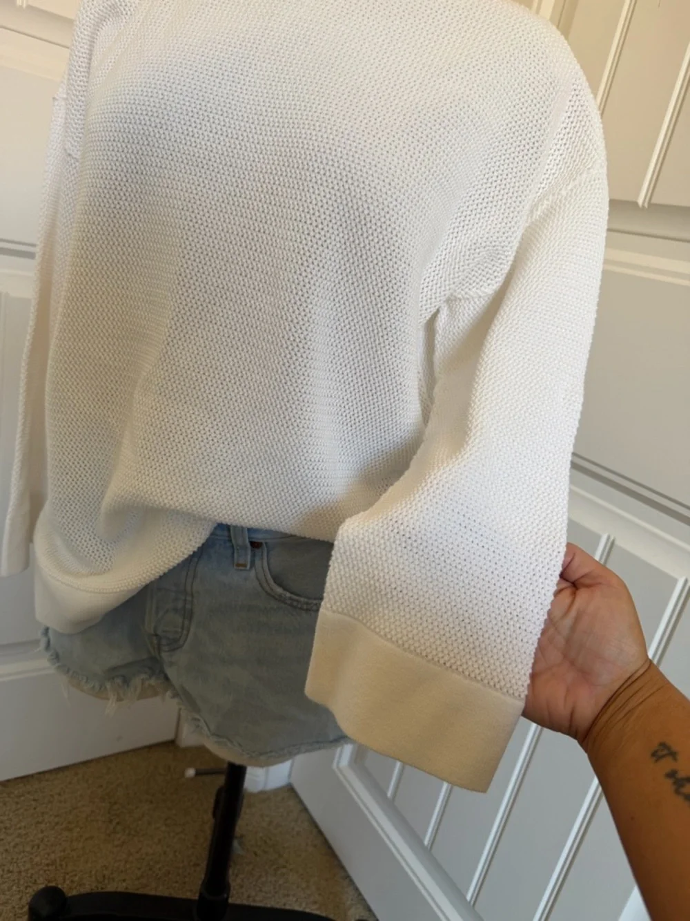 Pure Amici | 100% Cotton Knit Loose Crewneck Sweater